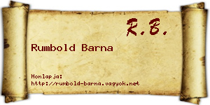 Rumbold Barna névjegykártya