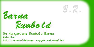 barna rumbold business card